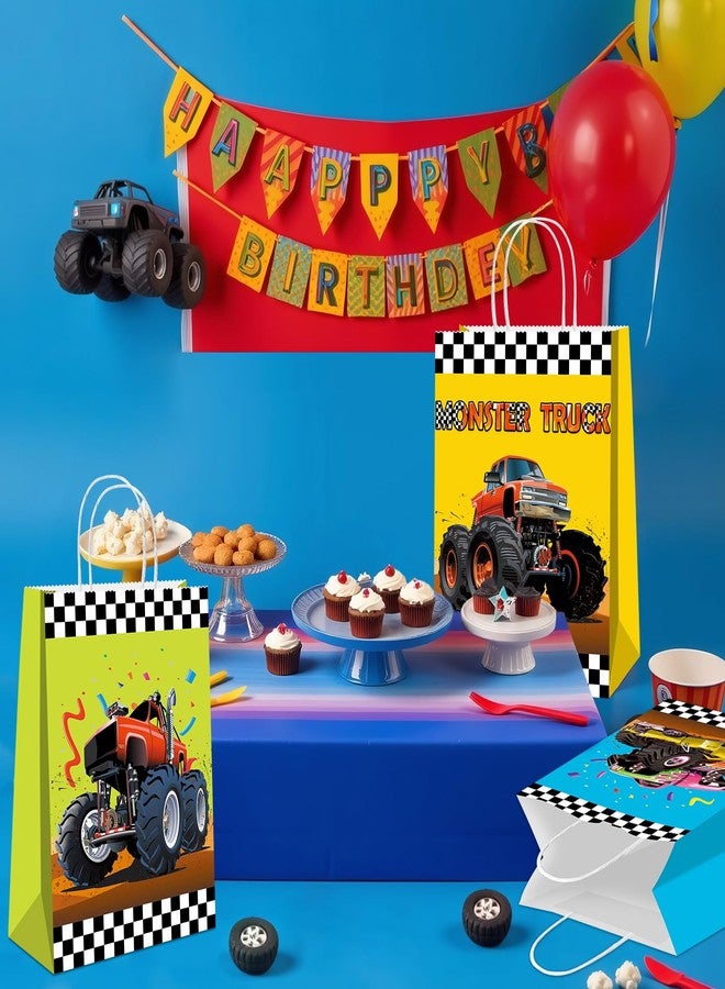 BQK 16 Pcs Monster Truck Goodie Bags Monster Truck Treat Bags Monster Truck Party Favors Monster Truck Birthday Party Supplies Monster Truck Party Decorations - Image 4